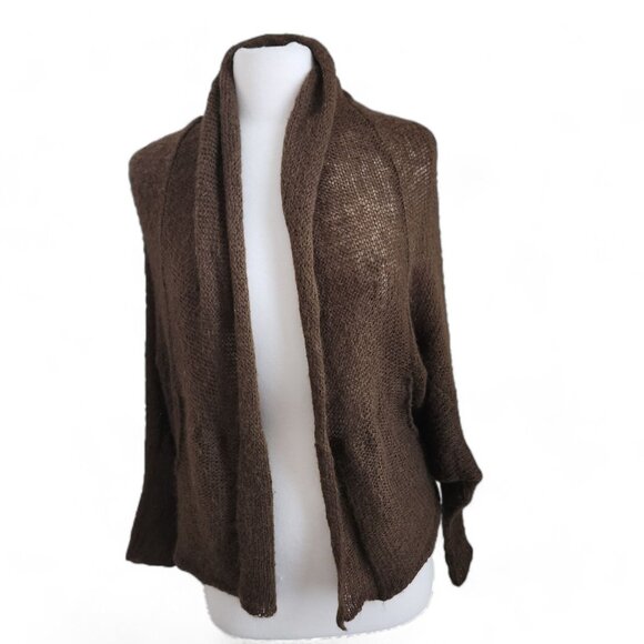 Wooden Ships Sweaters - Wooden Ships Open Cardigan Shrug Sweater Women’s Size‎ S/M Wool Mohair Brown